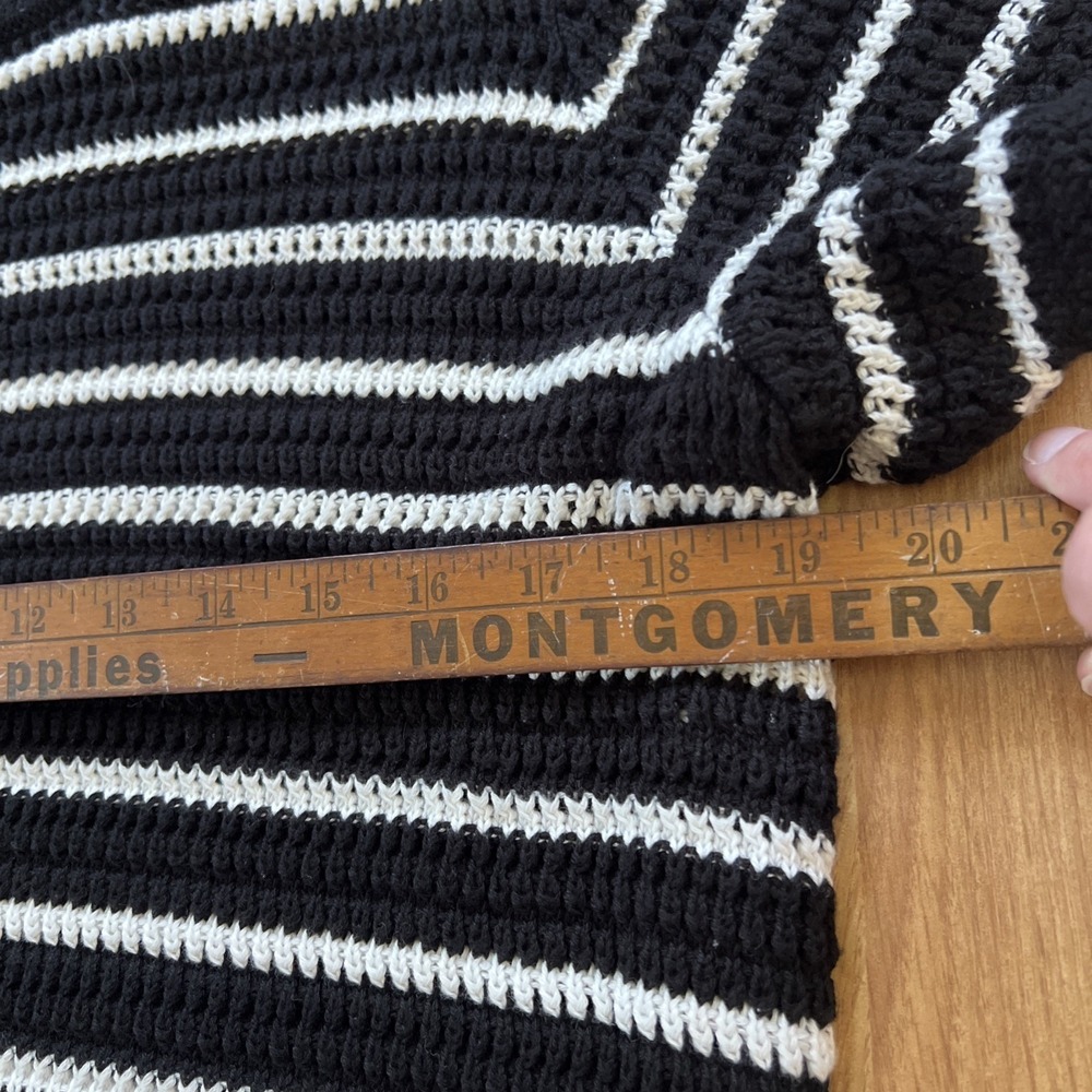Gap Open Knit Crochet Sweater Dress Sz L Petite Black White Summer‎ Cover Up - Picture 7 of 11